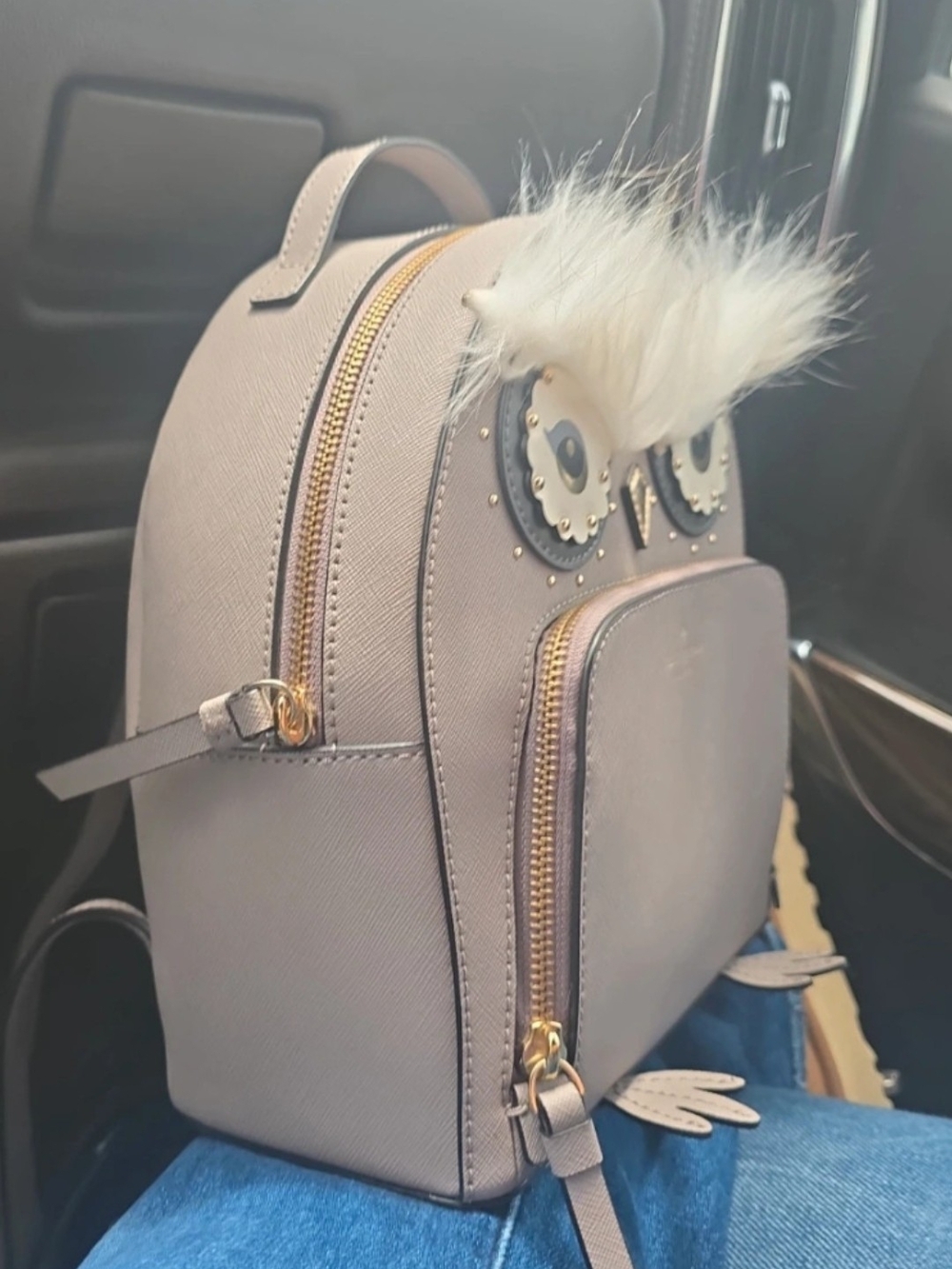 Kate Spade Owl Mini Backpack in Taupe - Picture 2 of 11